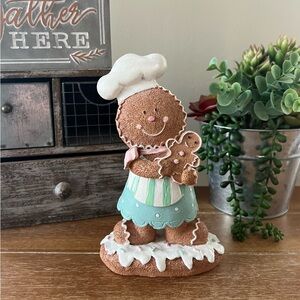 New 8” Gingerbread Girl Baker Holding Gingerbread Cookie